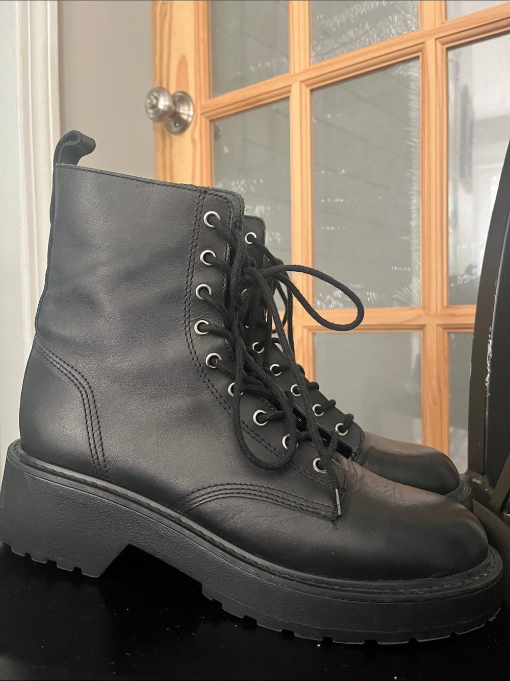 Steve Madden Tornado Combat Boots black size 10 genuine leather - Picture 4 of 13